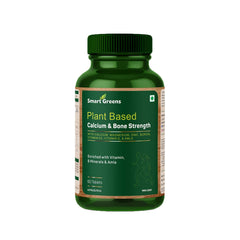 Smart Greens Plant Based Calcium & Bone Strength with Calcium, Magnesium, Zinc, Boron, Vitamin K2, Vitamin D & Amla – 60 Tablets