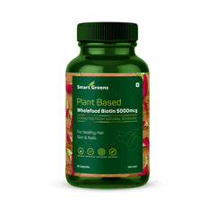 Smart Greens Plant Based Wholefood Biotin For Healthy Hair Skin and Nails - 60 Capsules